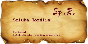 Szluka Rozália névjegykártya