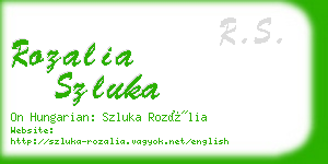 rozalia szluka business card